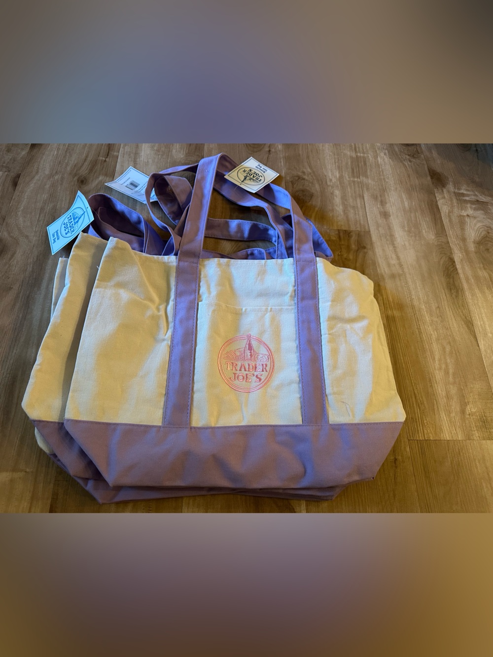 TRADER JOES LILAC BIG TOTE
